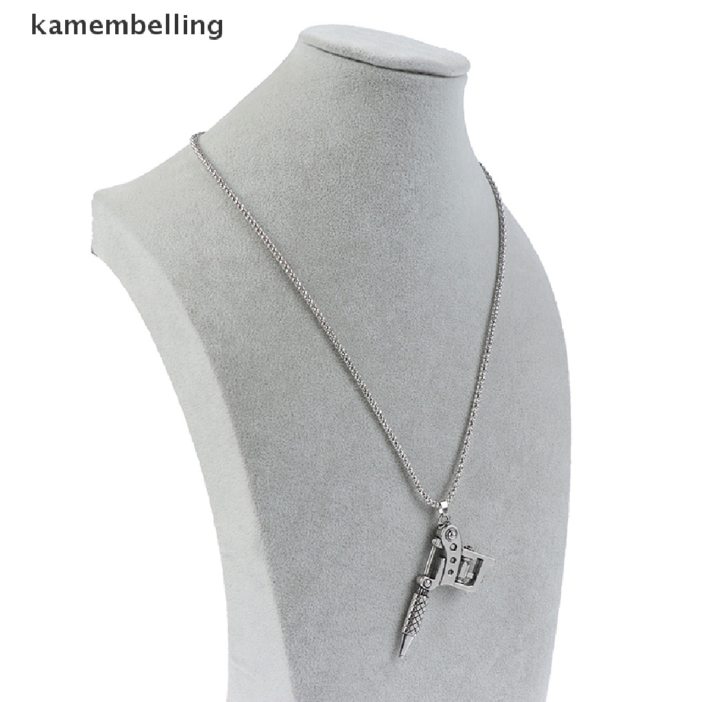 Vòng cổ Mặt Hình Máy Xăm Mini Phong Cách Punk Vintage Giá Đỡ