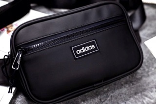 [ Hình thật full tag code] Túi bao tử DA cao cấp Adidas đen full tag code