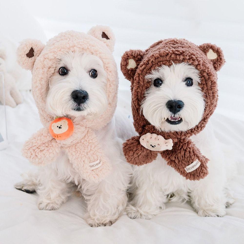 LAYOR1 Mũ Trùm Đầu Giữ Ấm Có Dây Rút Thời Trang Cho Thú Cưng