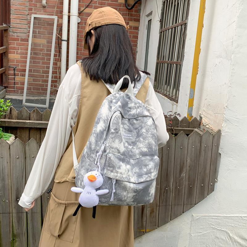 Ba Lô Họa Tiết Màu Loang Độc Đáo Phong Cách Retro