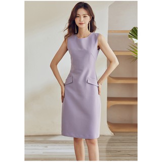 Đầm xòe nhẹ chữ A cổ tròn không tay nhiều màu