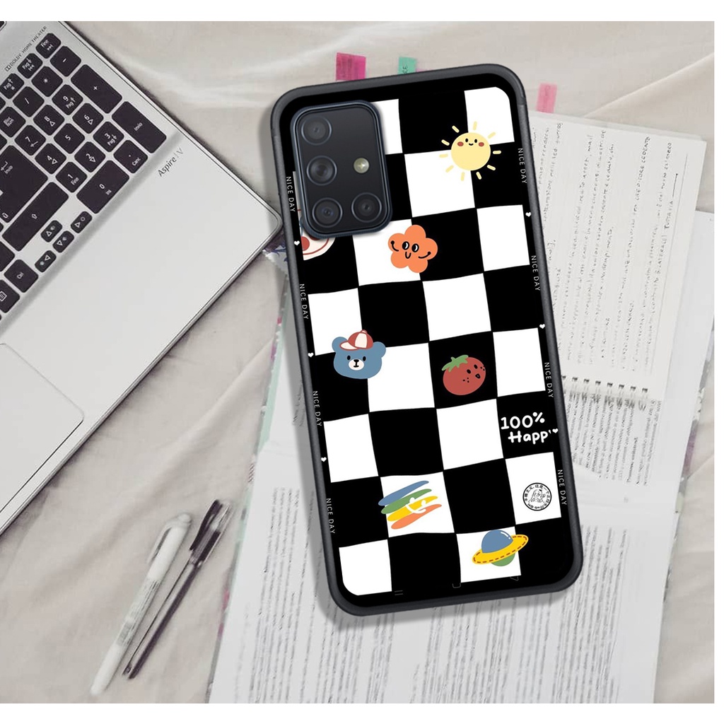 Ốp Lưng Samsung A31 - A51 - A71 - M51  , In Hình &quot;Black Heart&quot; Phong Cách Đẹp.