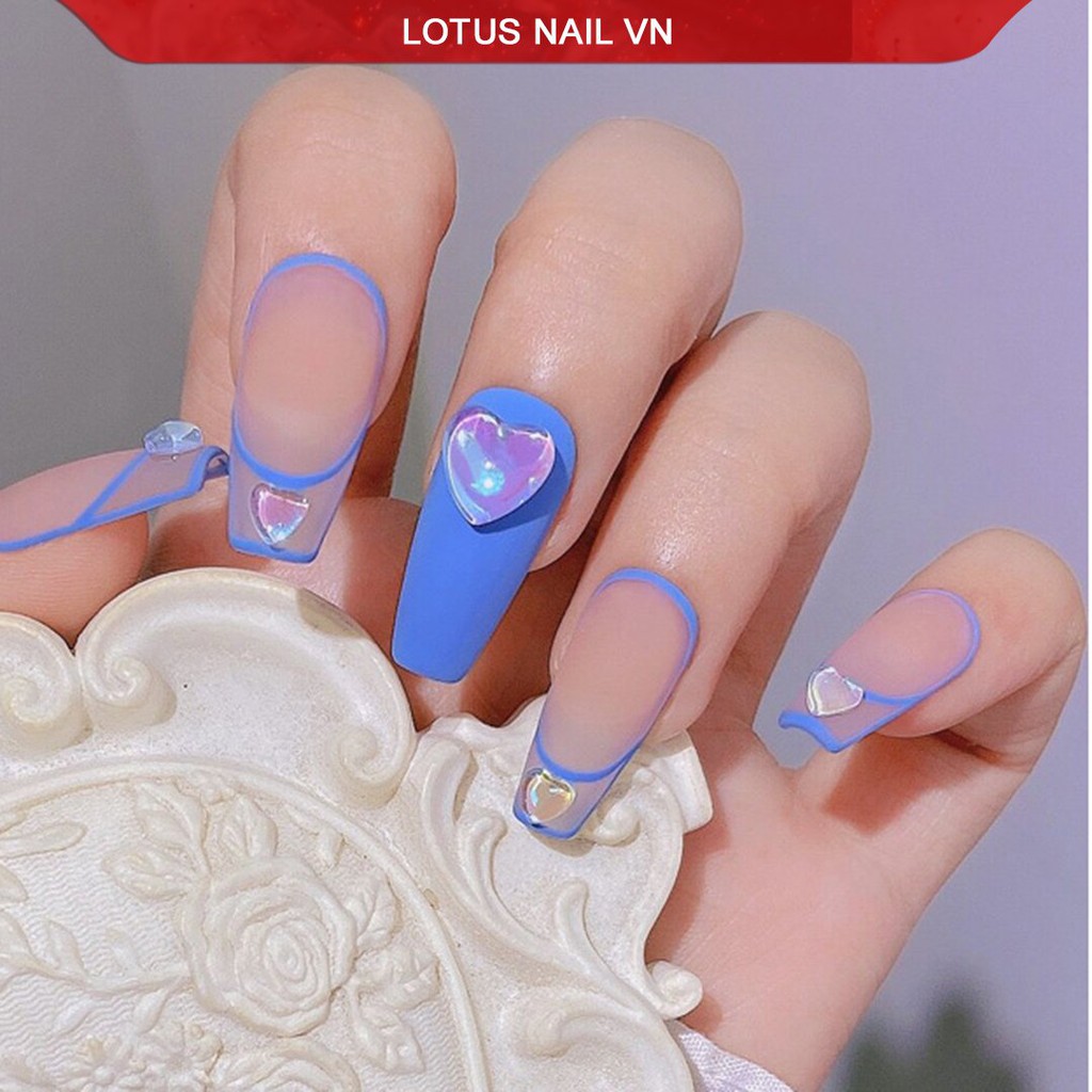 Đá nail hình tim trang trí móng hũ 10g