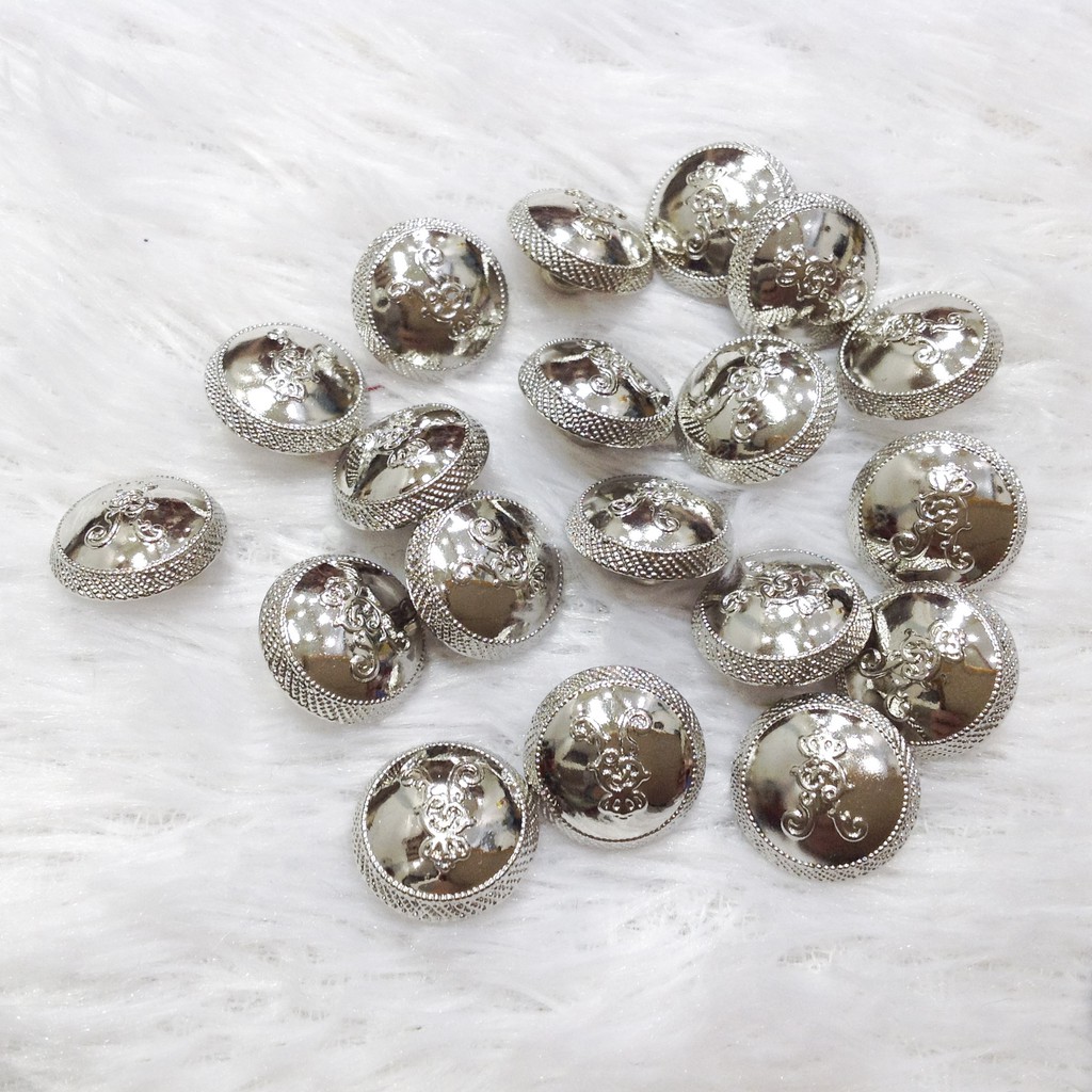 Cúc áo phủ bạc nút khuy 3d size 1.5cm đính kết trang phục com lê veston | BigBuy360 - bigbuy360.vn