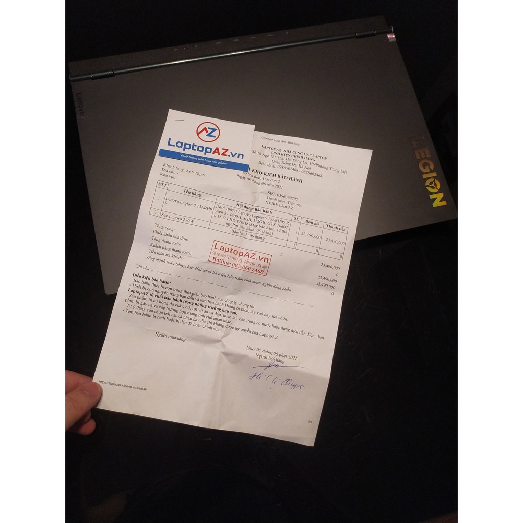 Laptop máy tính xách tay Legion 5 15ARH05 _ Fullbox, bill, new _ r4-5600H/gtx1660ti | BigBuy360 - bigbuy360.vn