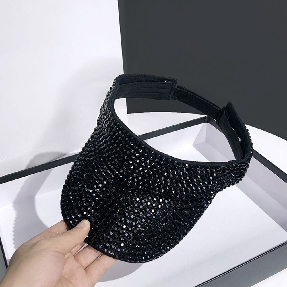 Mũ lưỡi trai hở chóp đính đá đơn giản phong cách Hàn Quốc cho nam và nữ