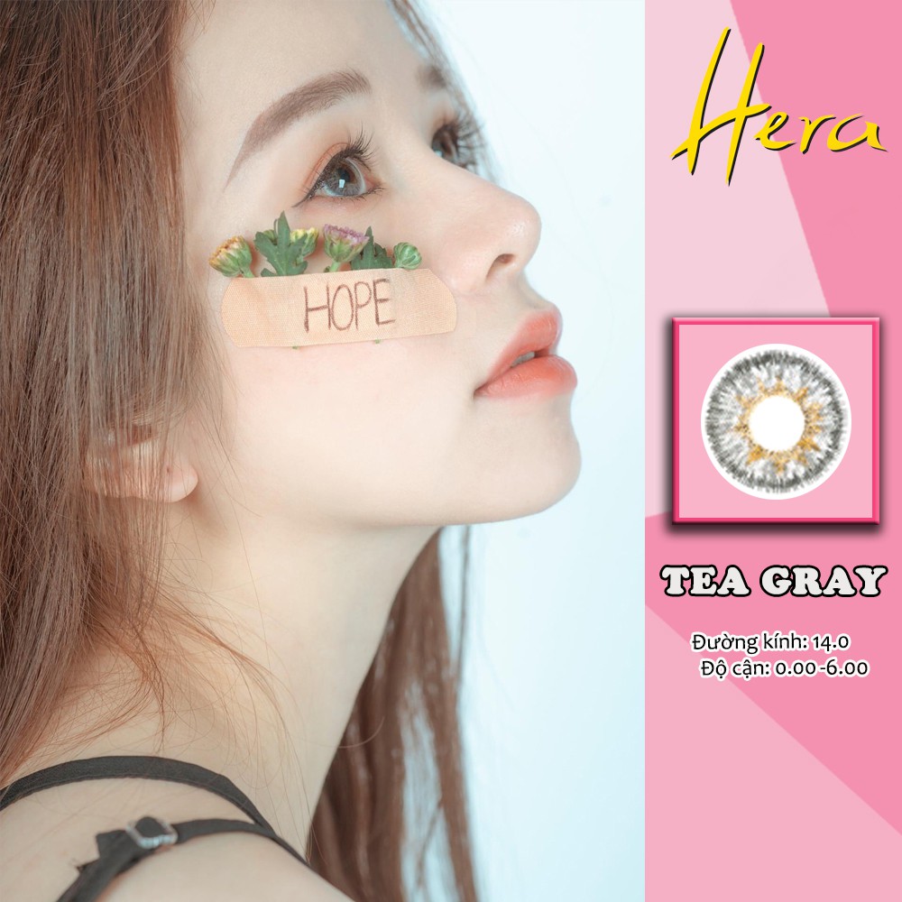 Kính Áp Tròng Hera TEA Gray - Lens cận lens xám trong