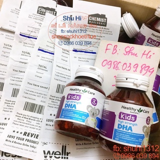 (Mẫu mới) Healthy Care Kids High DHA 60 Viên Úc (DHA hương chanh, không tanh cho bé)
