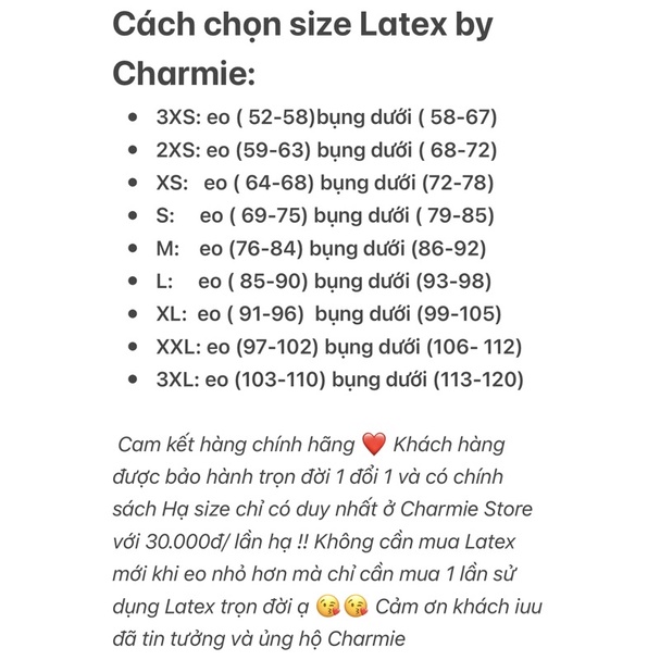 Đai Gen nịt bụng Latex 25 xương Nguyên tấm - Spring Latex by Charmie