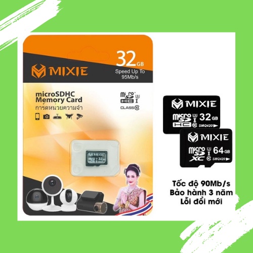 Thẻ nhớ 32g Mixie U3 dung lượng 32GB, 64GB Made in Korea Bảo hành 3 năm lỗi đổi mới chính hãng thương hiệu Thái Lan