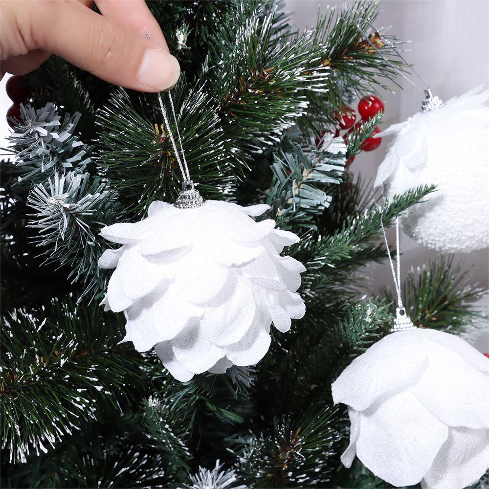 CONOPERY Bộ 3 Quả Cầu Xốp Hình Cánh Hoa Màu Trắng Lấp Lánh Trang Trí Nhà Cửa / Tiệc Cưới / Giá