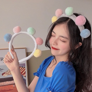 Băng Đô Cài Tóc 5 Cục Bông Tròn nhung