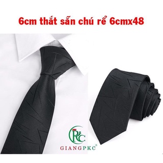 Cà vạt nam đen sang trọng 6cm thắt sẵn cho thanh niên TP HCM Giangpkc Phụ