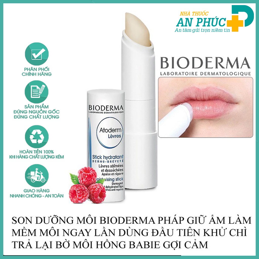 Son Dưỡng Môi Bioderma Atoderm Levres , Dưỡng Ẩm Cho Môi 4g