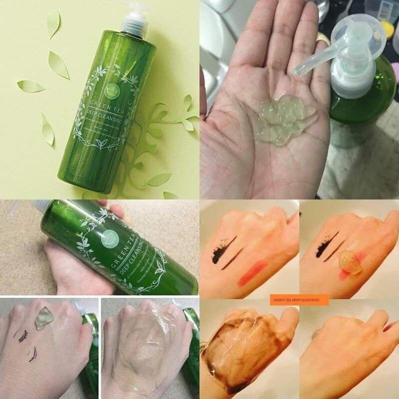 Gel Tẩy Trang trà xanh Green Tea Deep Cleansing đa năng lành tính 400ml Nhật Bản
