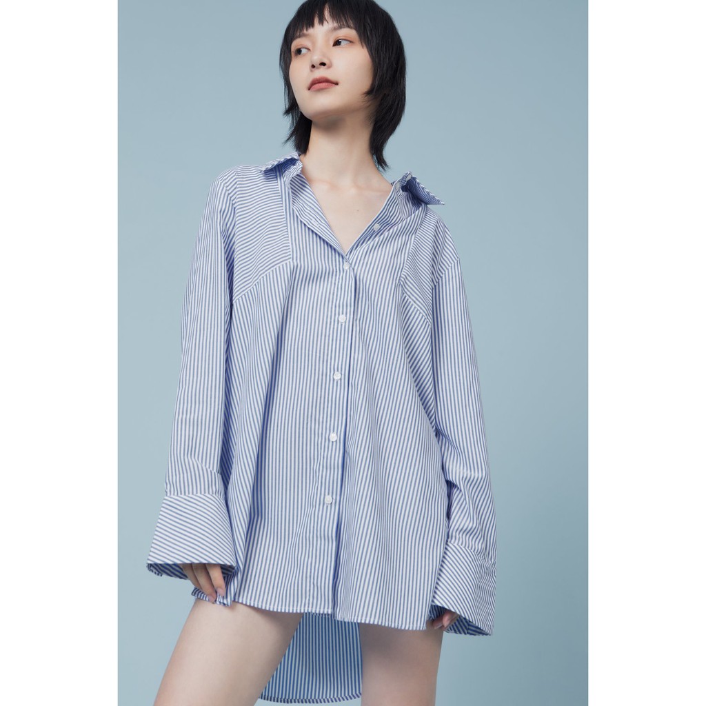 TheBlueTshirt - Áo Sơ Mi Phom Rộng Nữ - Oversized Patch Shirt