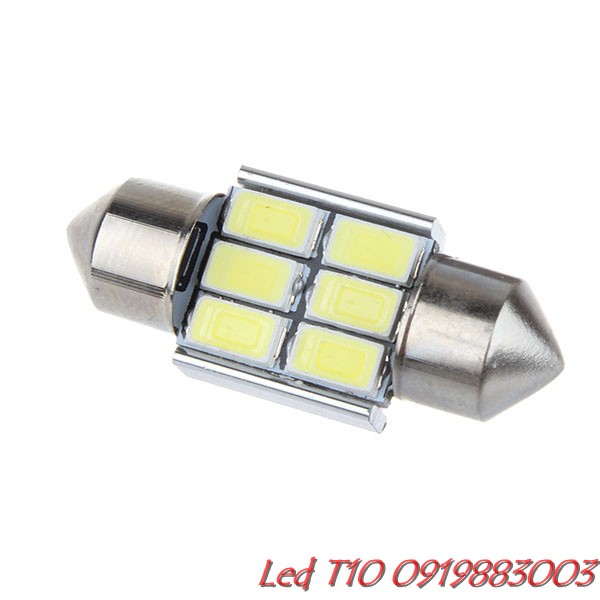 1 bóng Led trần ô tô, soi biển số, cốp ô tô 6smd 5630 5730