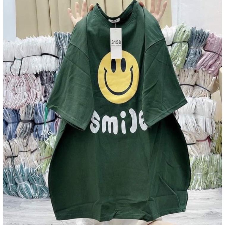 [Rẻ Vô Địch] Áo Phông 3158 Nam Nữ Cotton Khô From Rộng Unisex In Hình Mặt Cười