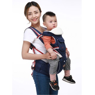 Địu bé có ghế ngồi và đỡ đầu 100% vải Poyester thoáng khí Gabesy cao cấp - King's Garden
