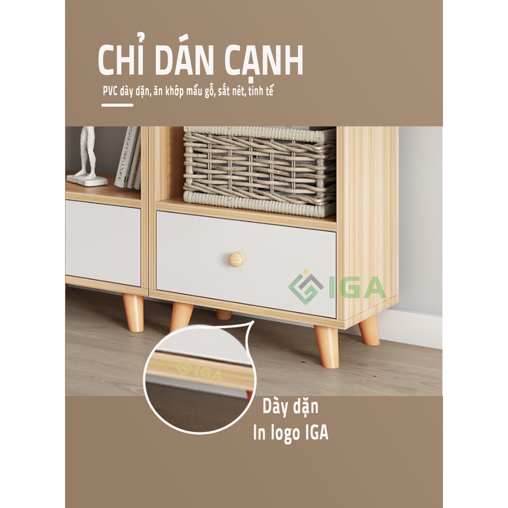 Tủ Sách Gỗ Đa Tầng IGA Phong Cách Nordic GP144