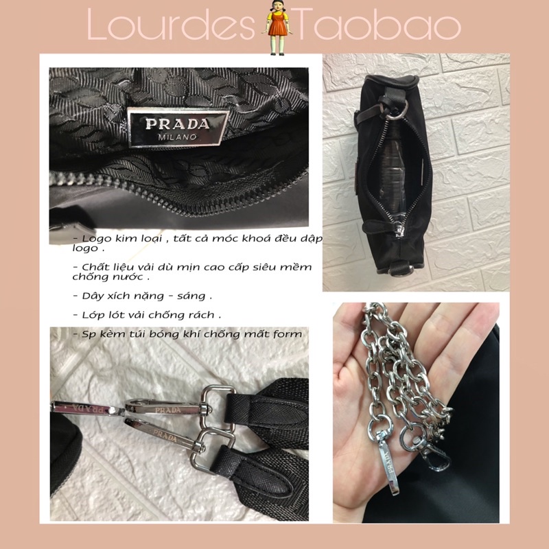 Túi Xách Vải dù xịn dập logo túi khoá dây