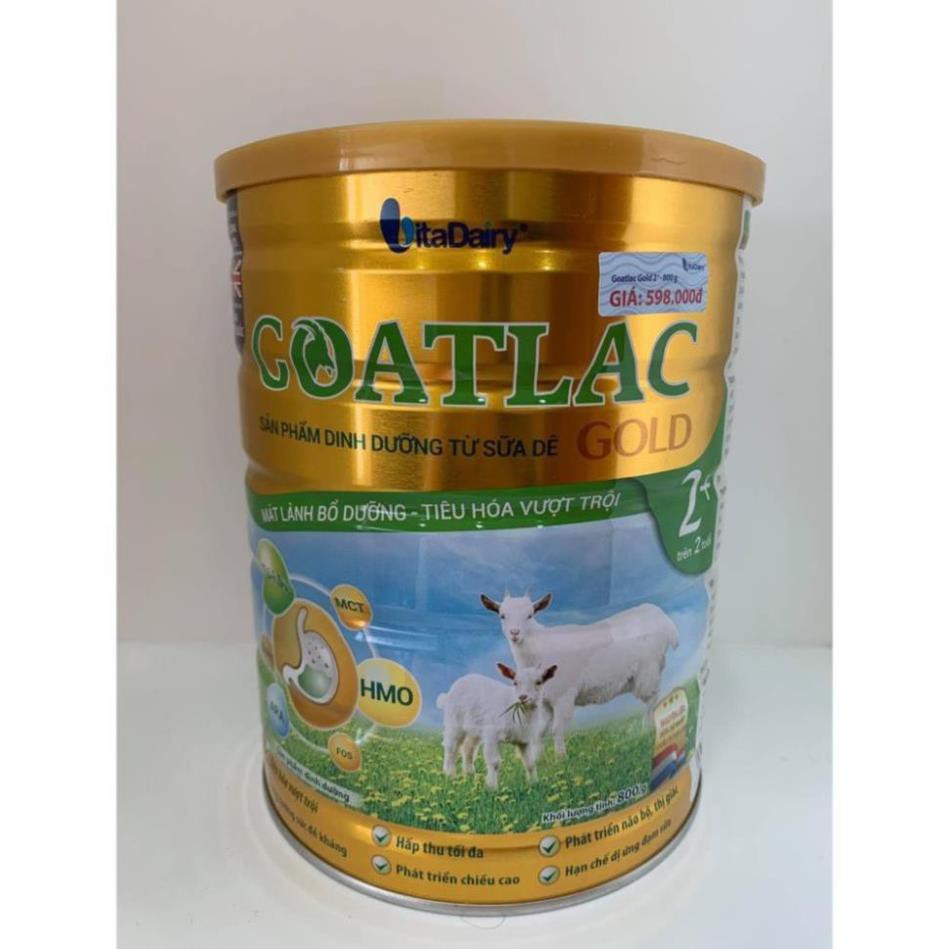 [Mẫu Mới Chính Hãng] Sữa dê GOATLAC GOLD 2+ 800g