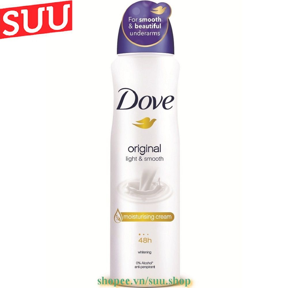 Xịt Khử Mùi Nữ 150Ml Dove Original, suu.shop Cam Kết 100% Chính Hãng.
