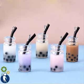Bộ 2 Ly Trà Sữa 0.9x2.3cm có móc, Mô hình mini trang trí