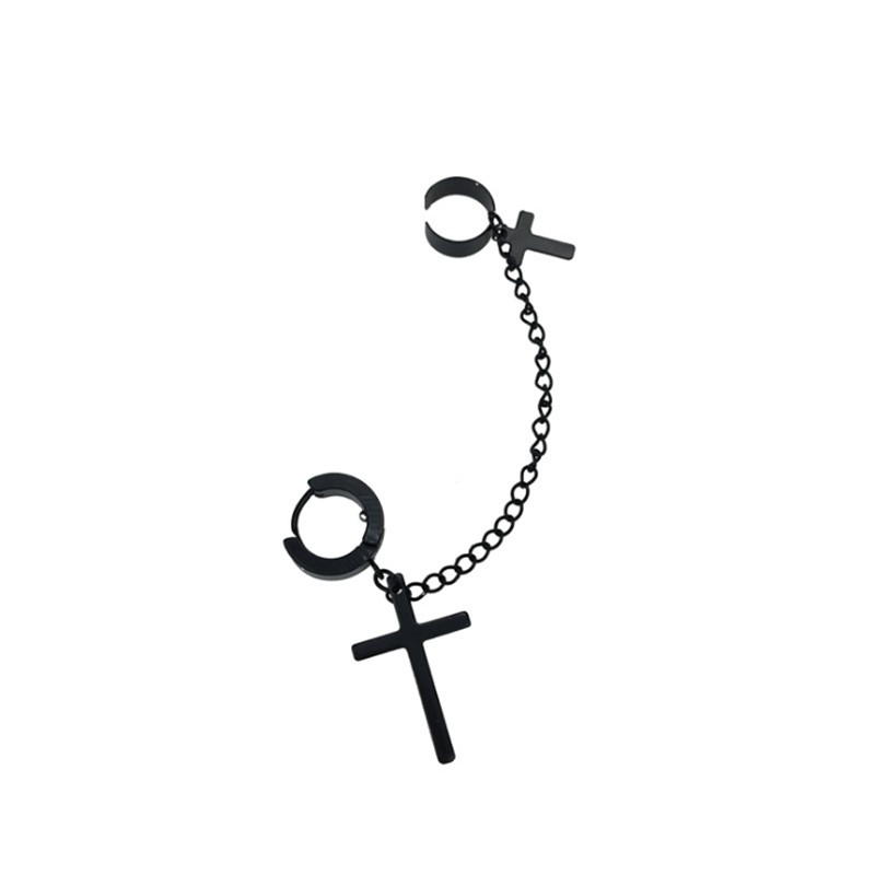 Khuyên tai kẹp vành tai hình chữ thập thời trang cá tính dành cho nam và nữ 22156