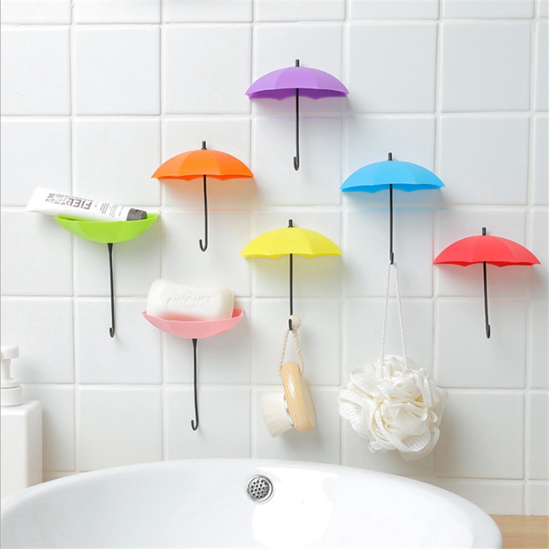 Set 3 móc treo đồ gắn tường hình chiếc ô dễ thương tiện dụng
