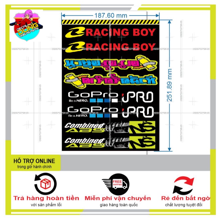 LOGO STICKER DÁN CHÂN PHUỘC M5 - DUNG DECAL