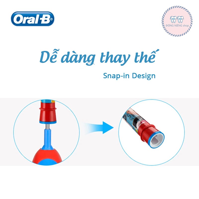 Đầu bàn chải Oral-B thay thế họa tiết hoạt hình cho bé yêu