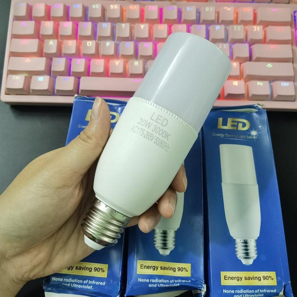 GIÁ SỈ  Đèn Led Trụ 20w Chuôi E27 ÁNH SÁNG VÀNG Nhỏ Gọn, Tiện Lợi Sử Dụng Gia Đình, Đèn Studio Gắn Softbox 4 Chuôi