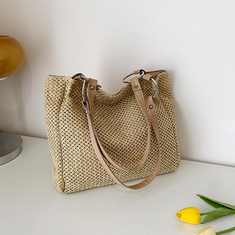 Túi đeo chéo JASMIN NOIR nắp gập bằng cói thiết kế đơn giản thời trang cho nữ