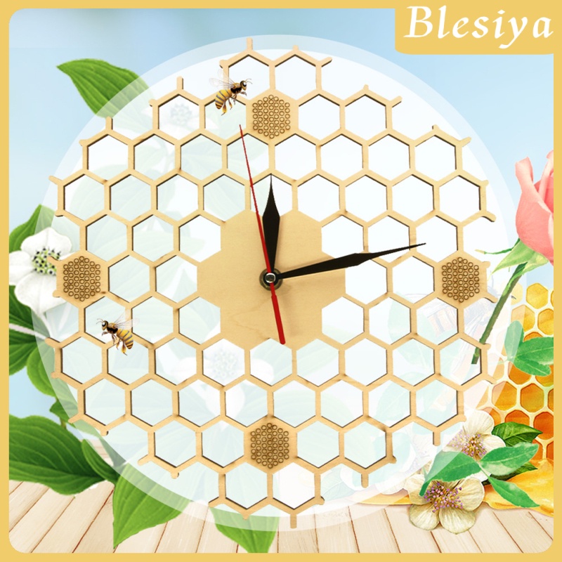 [BLESIYA] 12&quot; Wood Wall Clock Non-Ticking Sweep Movement Decorative Wall Clock Battery Operated Clock for Home Living Room Kitchen Bedroom Office School Hotel