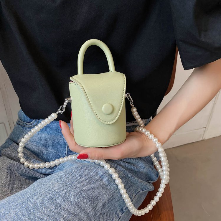 Túi Đeo Chéo Mini Phối Dây Xích Đính Ngọc Trai Đơn Giản Thời Trang Mùa Hè Hàng Mới Dành Cho Bạn Nữ 2021