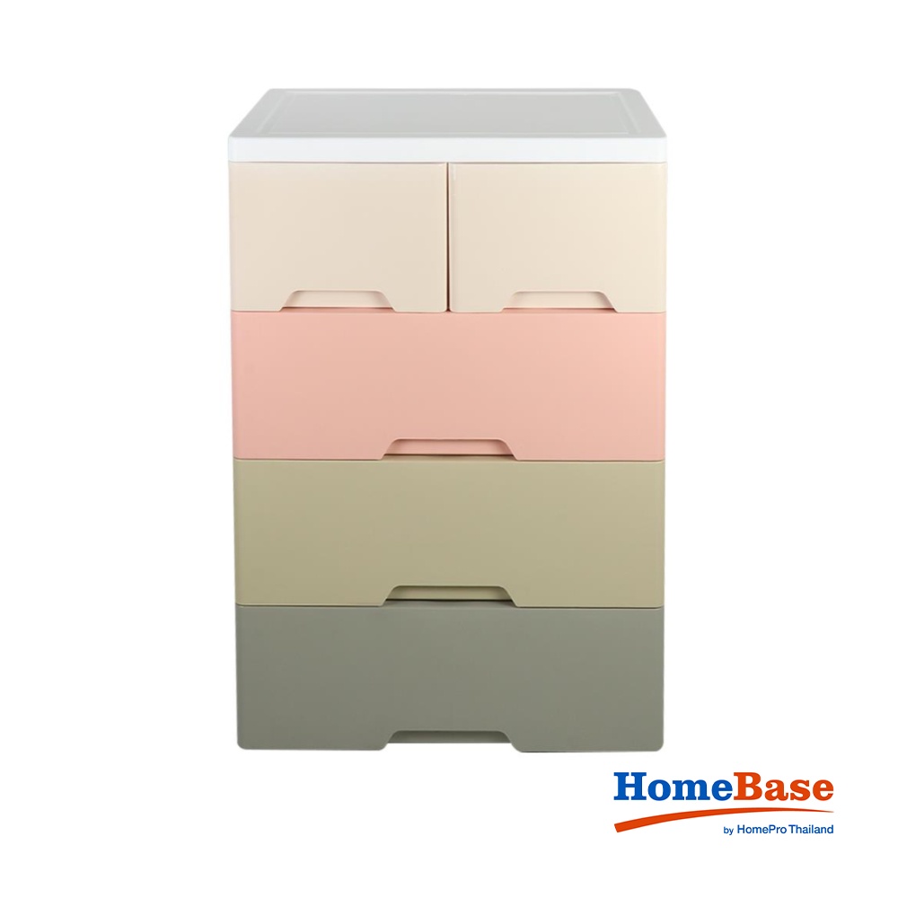 HomeBase STACKO Tủ nhựa 4 tầng 1800M4 Thái Lan W58xH93.5xD40cm màu Pastel
