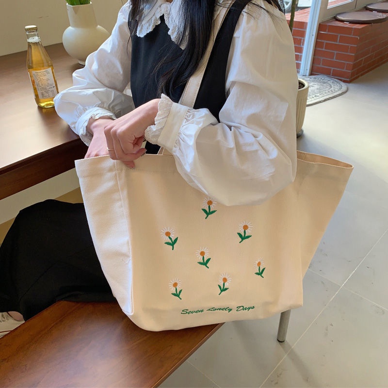 Túi Xách Canvas Cỡ Lớn In Họa Tiết Thời Trang Cho Nữ