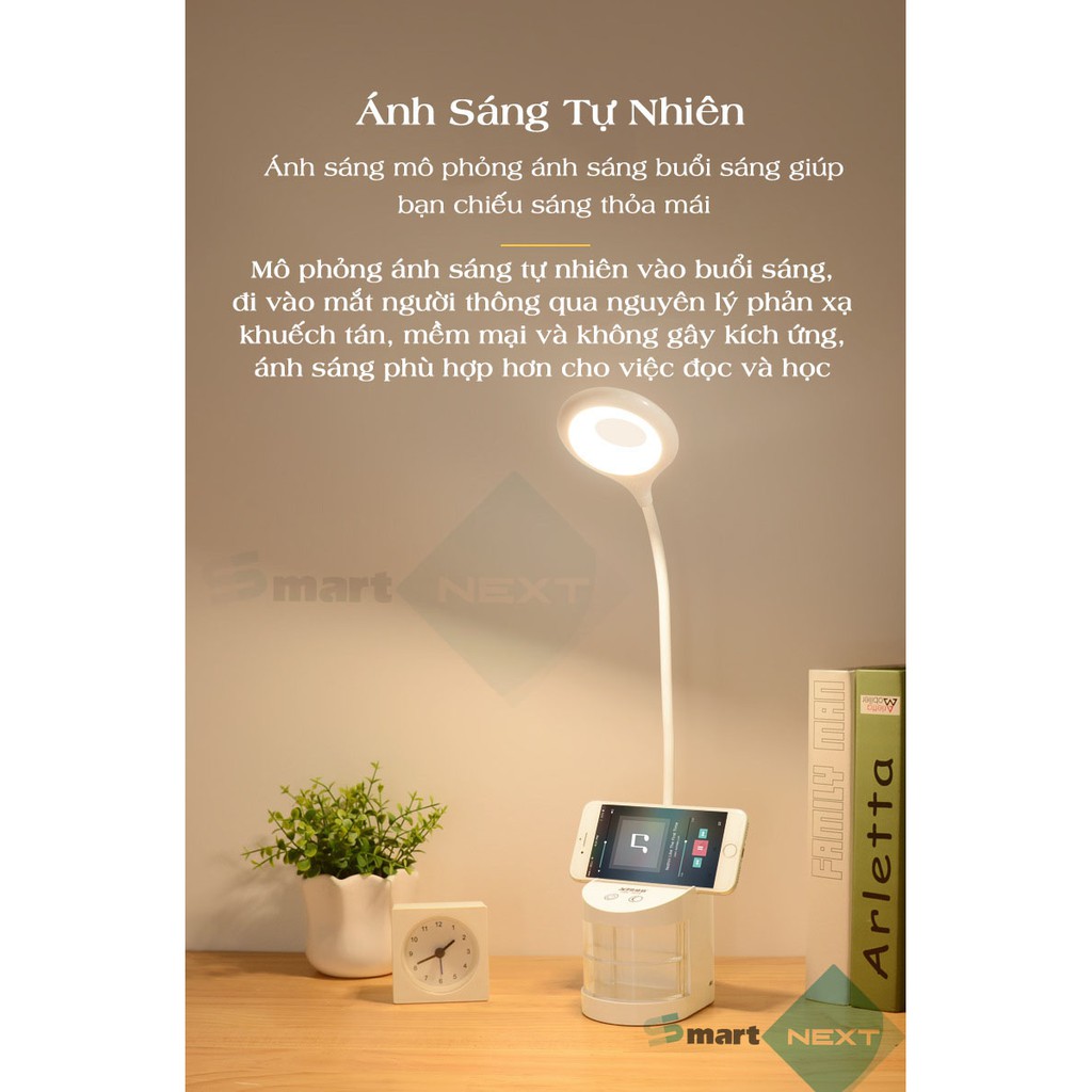 [Tiêu chuẩn y tế] Đèn bàn học Led chống cận, tích hợp đèn ngủ, Pin 1200mAh (~4h), 3 mức ánh sáng thông minh | TGX-7010