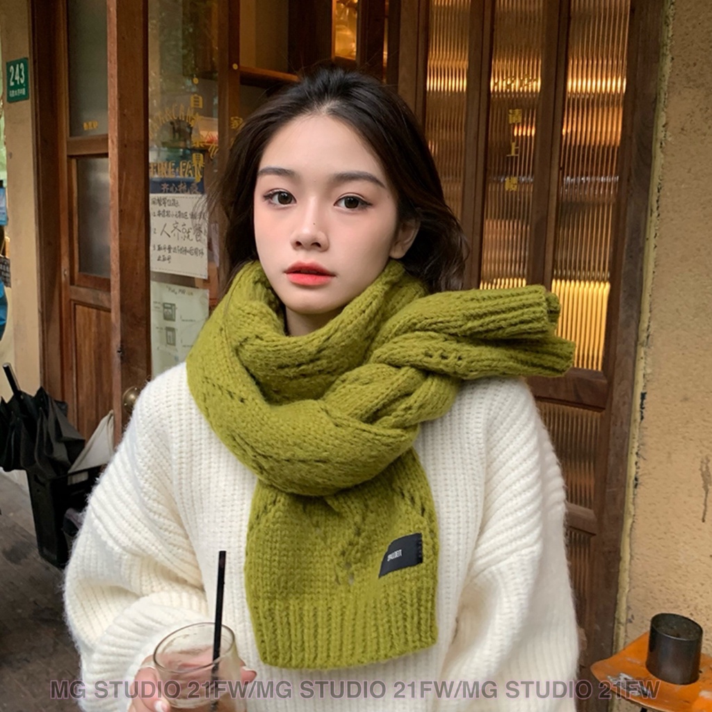 Khăn choàng vải mohair MG STUDIO bản rộng 6 màu xinh xắn tùy chọn