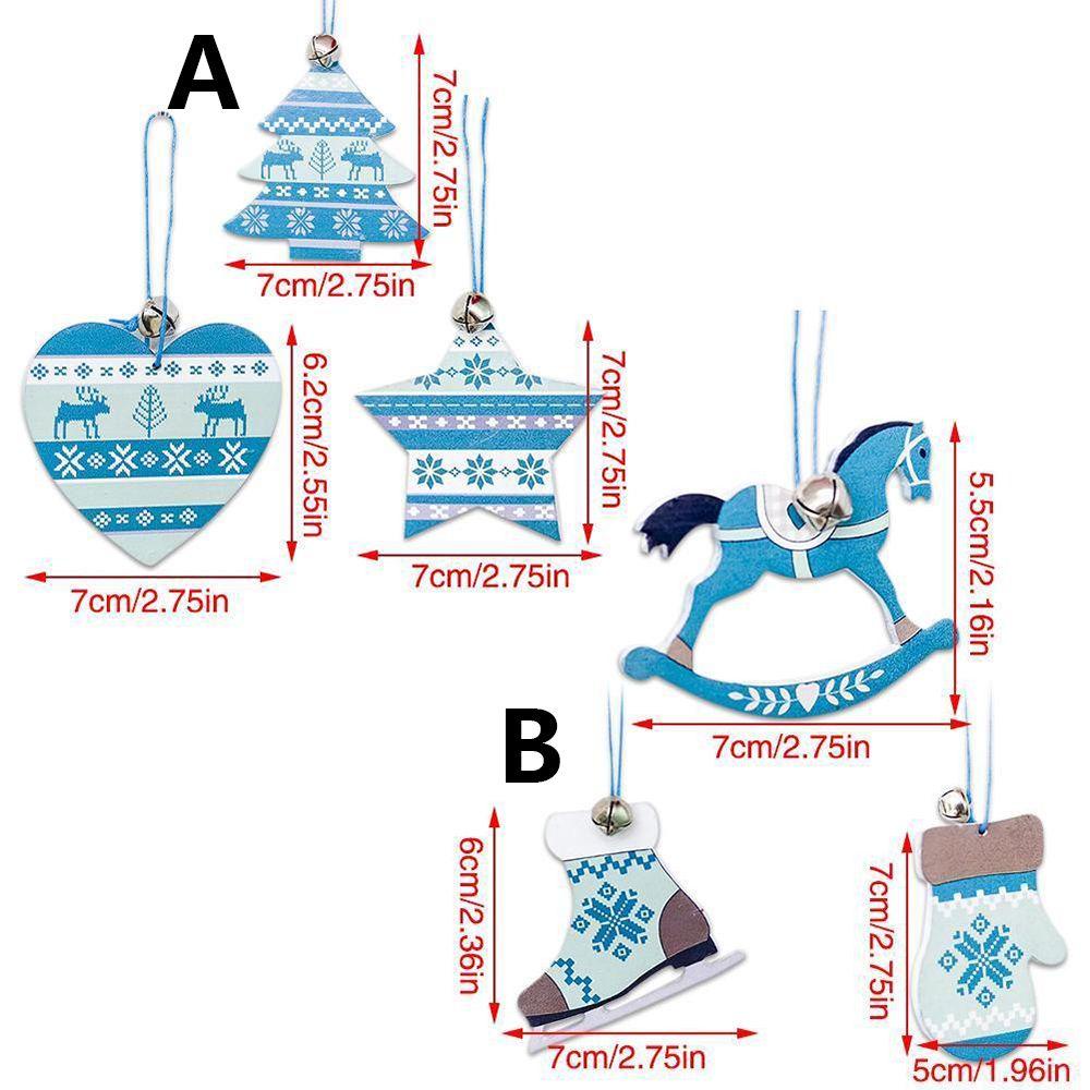 Set 3 Phụ Kiện Treo Trang Trí Giáng Sinh Bằng Gỗ Hình Ngựa Bập Bênh DIY