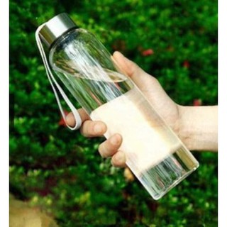 Bình nước thủy tinh, chai detox có dây xách 500ml