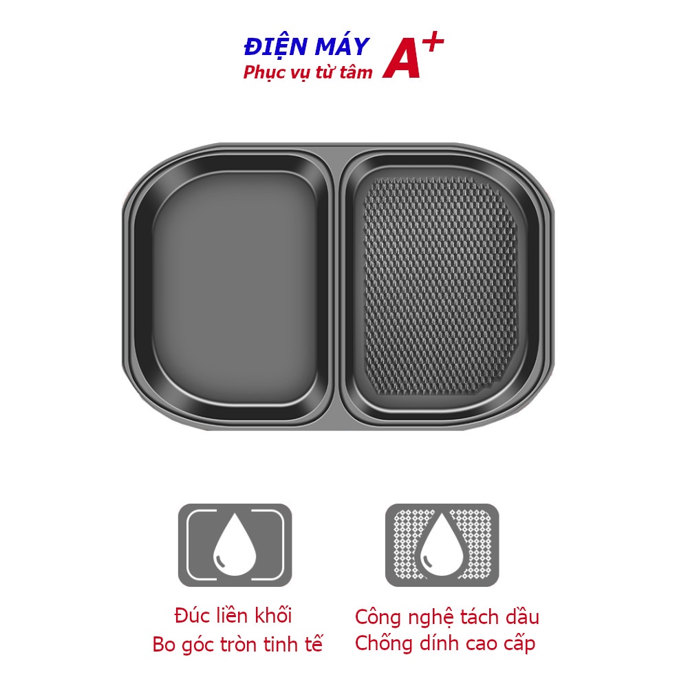 Nồi lẩu nướng đa năng - Bếp lẩu nướng 2 in 1 mini 2 ngăn cao cấp phong cách Hàn Quốc