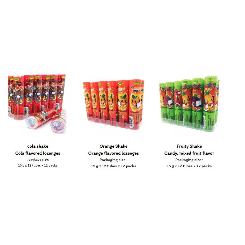 Combo 12 ống Kẹo C Sáp Roscela Thái Lan 15gr hình ống vị Cola