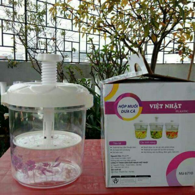 Hộp muối dưa cà thông minh việt nhật - dễ sử dụng, Nhựa An toàn tuyệt đối.