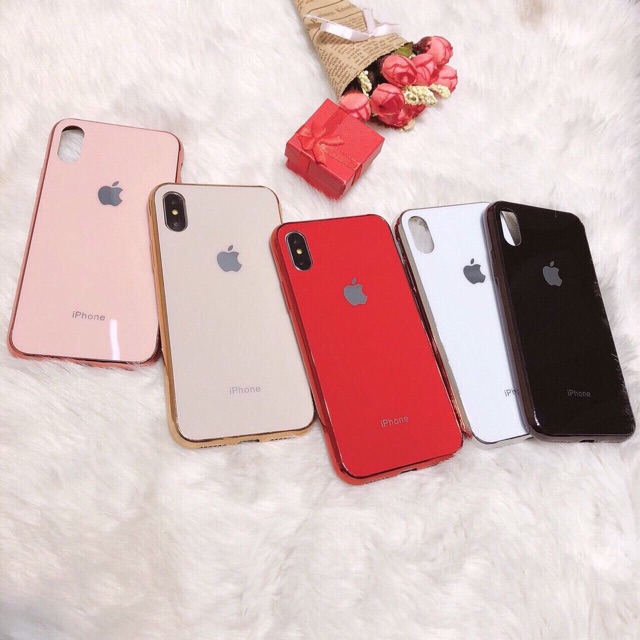 Ốp Giả Kính Viền Si Dành Cho iPhone