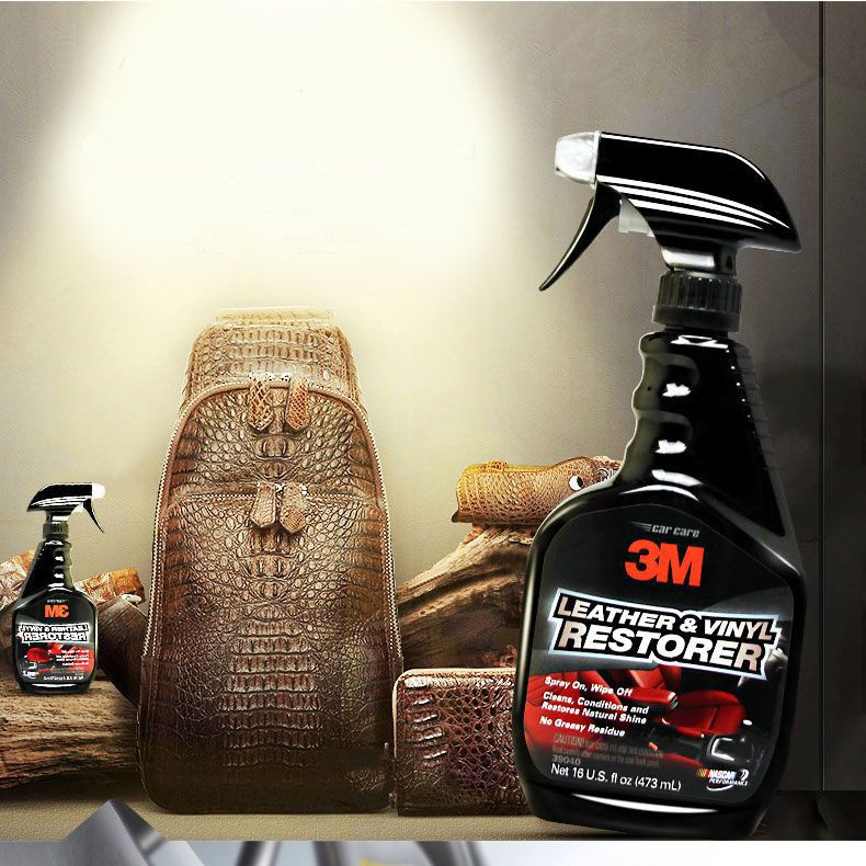 Chai bảo dưỡng ghế da, vệ sinh, phục hồi, làm bóng da nội thất ô tô 3M 39040 Leather &amp; Vinyl Restorer