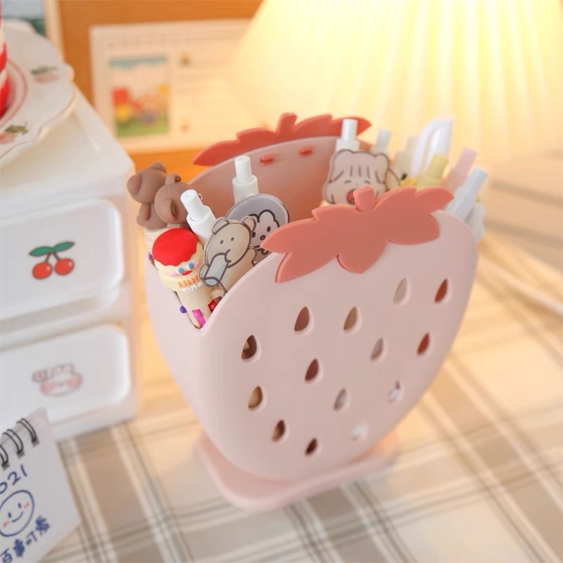 Ống Đũa Hình Dâu Tây, Ống Đựng Đũa Muỗng Dĩa Thìa Nhà Bếp Cam Homeware