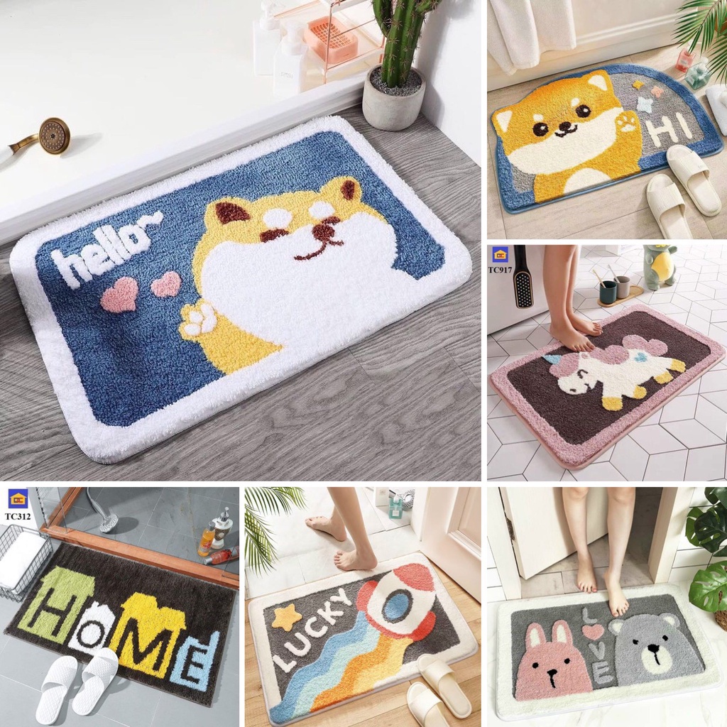 Thảm chùi chân chống trơn trượt rất nhiều họa tiết sang trọng, siêu thấm nước, kích thước 45*65 [𝑴𝒐𝒎 𝑩𝒆𝒅𝒅𝒊𝒏