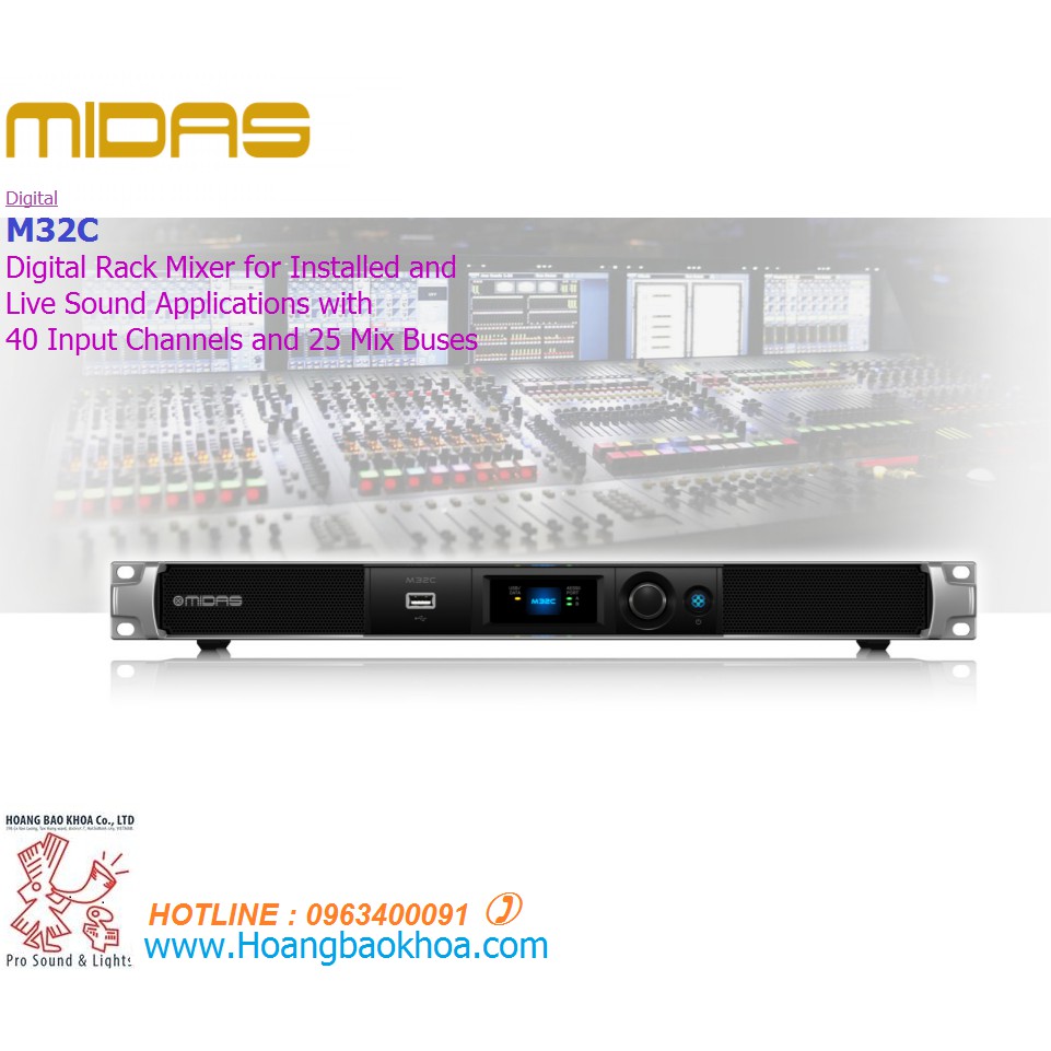 Bàn Trộn Âm Thanh- Nhãn hiệu : MIDAS- M32C -Digital Mixer Rack